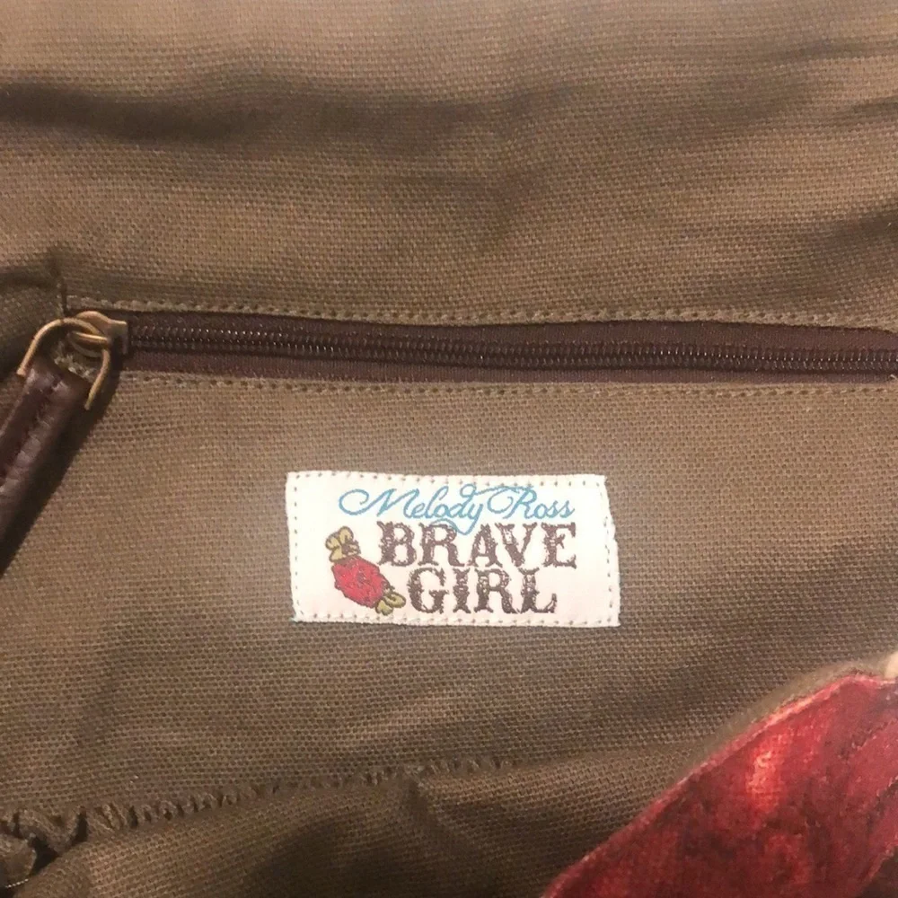 Melody Ross Brave girl canvas bag with saying
